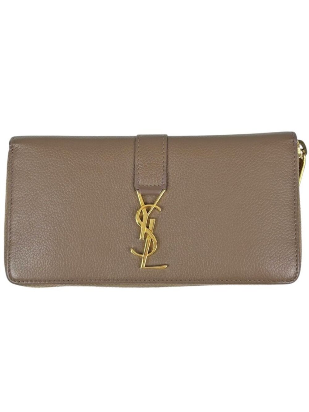 Saint Laurent Wallet Cassandra Leather Brown